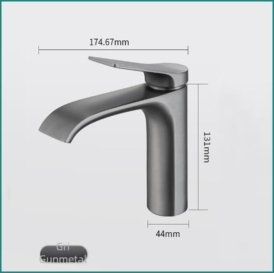 Robinet de baie din cupru pentru chiuvetă, montaj sub blat, amestecător, miez cu disc ceramic, montaj tip șa