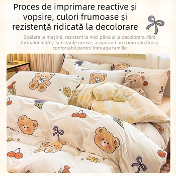 Sunny Day set lenjerie de pat, patru piese, poliester, desen animat, imprimare reactiva