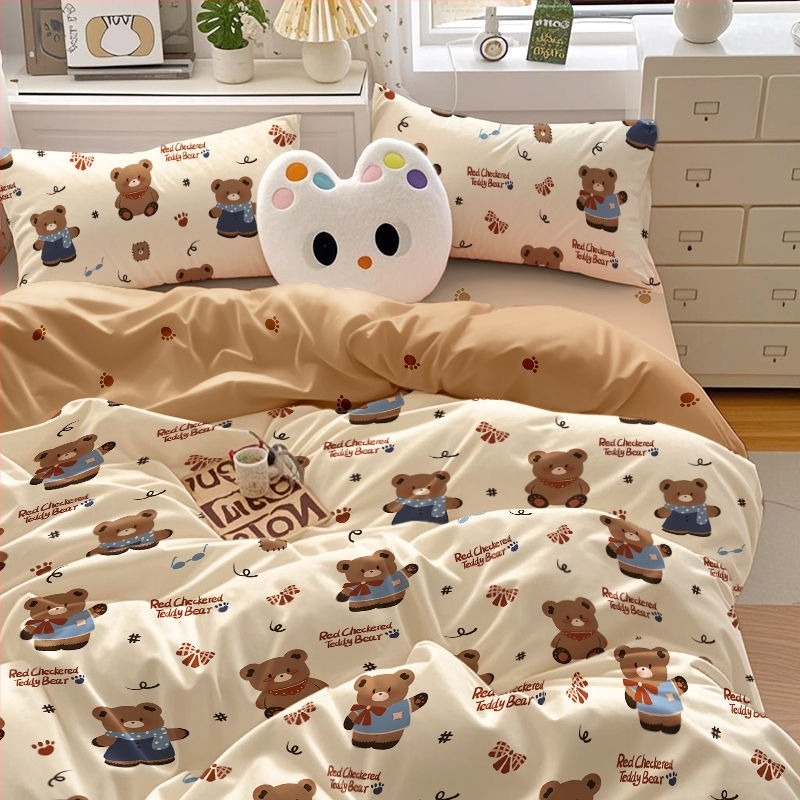 Sunny Day set lenjerie de pat, patru piese, poliester, desen animat, imprimare reactiva