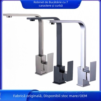 Robinet de bucătărie pentru chiuvetă, robinet rotativ, din aliaj de cupru, disc ceramic al valvei, model SM-S58158, diametru șa 30 mm, intrare/ieșire 14 mm, cu o singură mână, temperatură de lucru 1–90°C