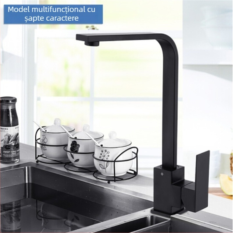 Robinet de bucătărie pentru chiuvetă, robinet rotativ, din aliaj de cupru, disc ceramic al valvei, model SM-S58158, diametru șa 30 mm, intrare/ieșire 14 mm, cu o singură mână, temperatură de lucru 1–90°C