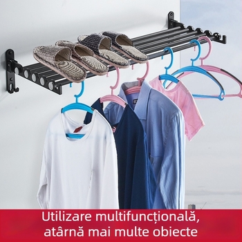 Bară de uscat haine montată pe perete – aliaj de aluminiu, stil modern minimalist, brand LGC