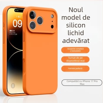 Carcasă pentru iPhone 17 Pro Max din silicon lichid, acoperire completă, protecție anti-cădere, design nou