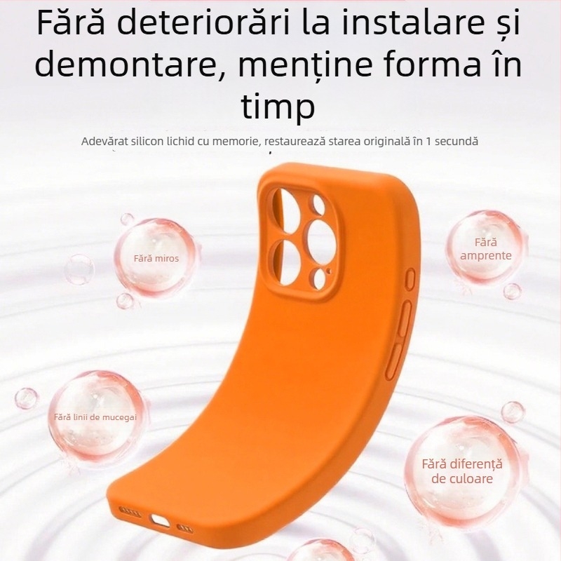 Carcasă pentru iPhone 17 Pro Max din silicon lichid, acoperire completă, protecție anti-cădere, design nou