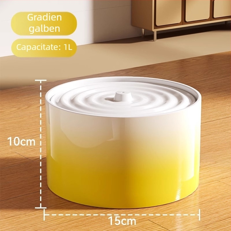 Distribuitor ceramic pentru apă de pisică, încălzire la temperatură constantă și alimentare automată, capacitate 1,5 L, greutate 750 g