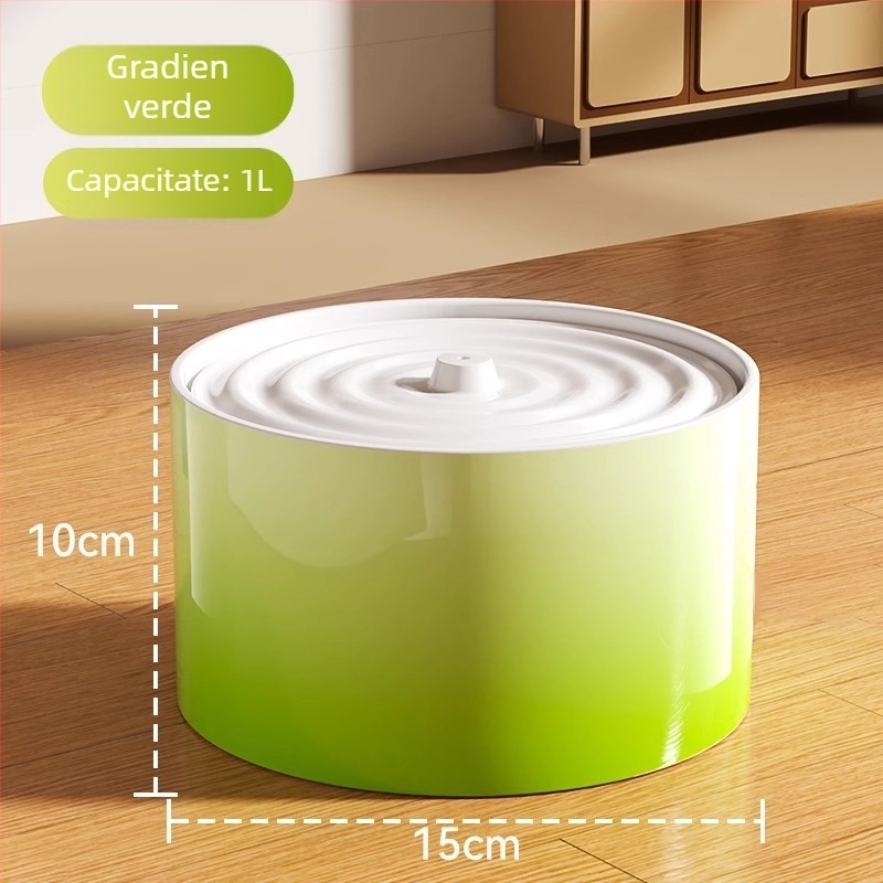Distribuitor ceramic pentru apă de pisică, încălzire la temperatură constantă și alimentare automată, capacitate 1,5 L, greutate 750 g
