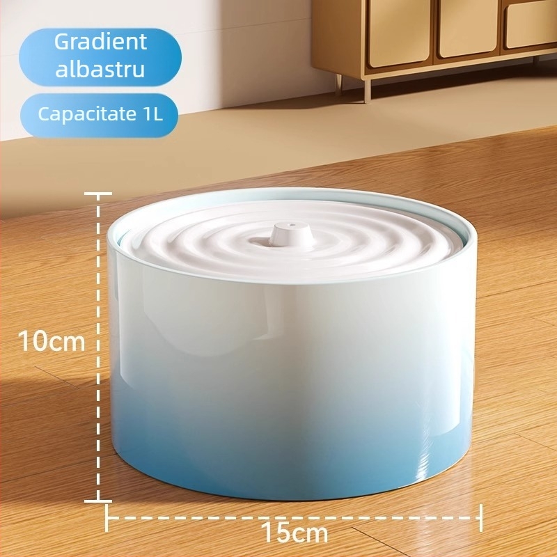 Distribuitor ceramic pentru apă de pisică, încălzire la temperatură constantă și alimentare automată, capacitate 1,5 L, greutate 750 g