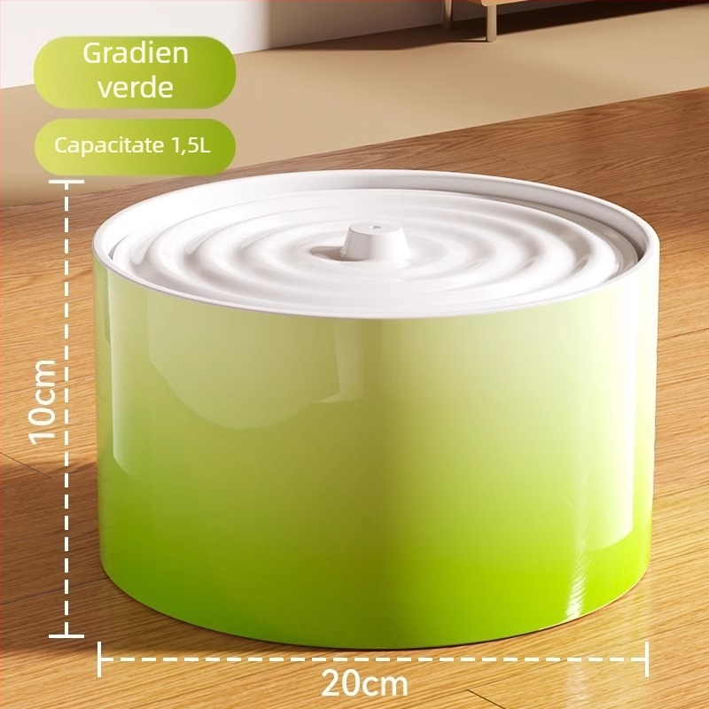 Distribuitor ceramic pentru apă de pisică, încălzire la temperatură constantă și alimentare automată, capacitate 1,5 L, greutate 750 g