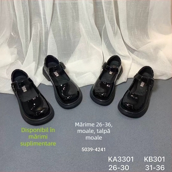 Pantofi de școală pentru copii, stil britanic, partea superioară din piele de microfibră, închidere Velcro, talpă interioară din PU, talpă din TPR