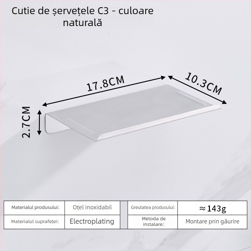 Suport pentru telefon în baie și suport pentru hârtie igienică din oțel inoxidabil, design oval, finisaj periat, stil modern minimalist