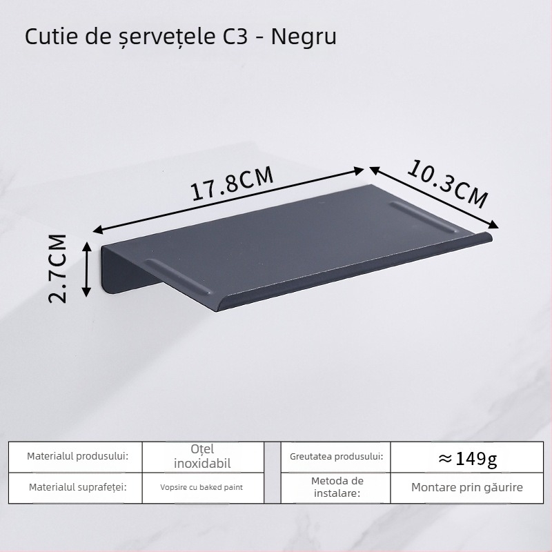 Suport pentru telefon în baie și suport pentru hârtie igienică din oțel inoxidabil, design oval, finisaj periat, stil modern minimalist