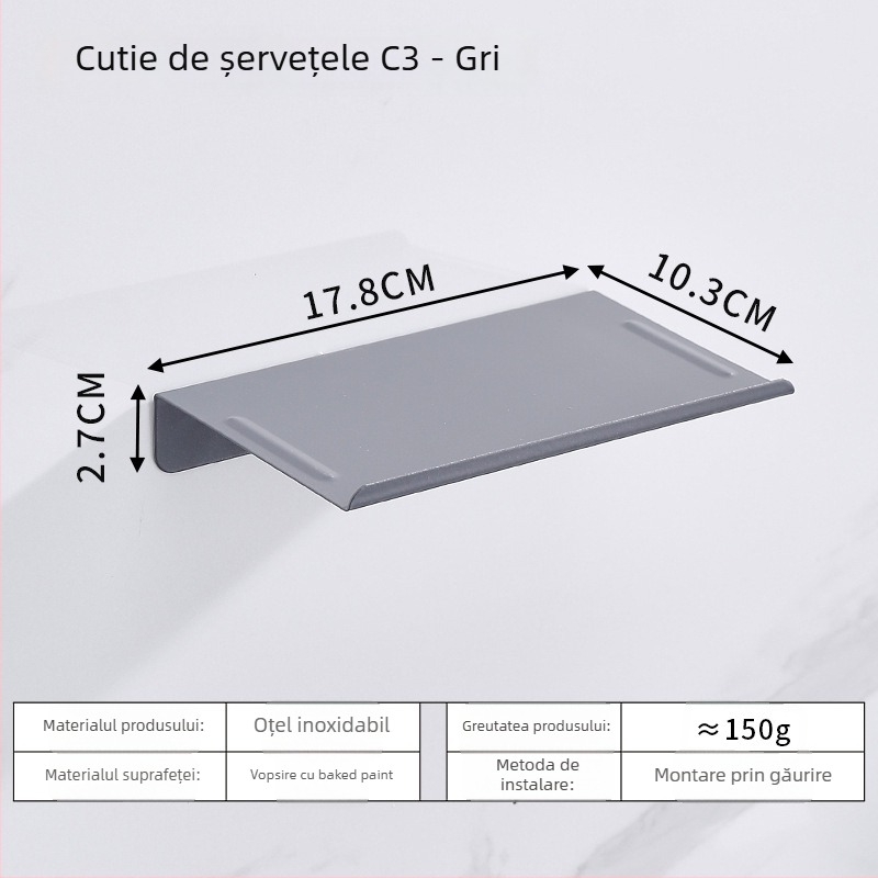 Suport pentru telefon în baie și suport pentru hârtie igienică din oțel inoxidabil, design oval, finisaj periat, stil modern minimalist