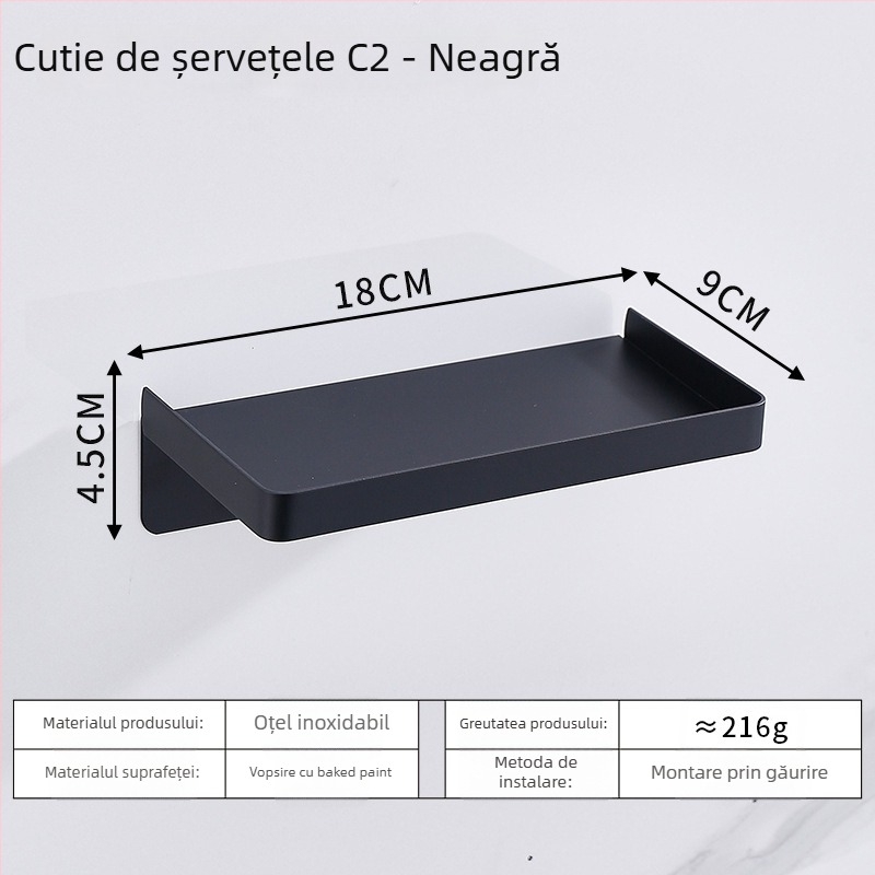Suport pentru telefon în baie și suport pentru hârtie igienică din oțel inoxidabil, design oval, finisaj periat, stil modern minimalist