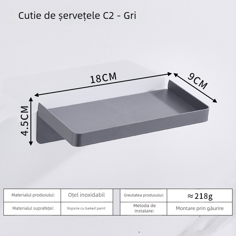 Suport pentru telefon în baie și suport pentru hârtie igienică din oțel inoxidabil, design oval, finisaj periat, stil modern minimalist