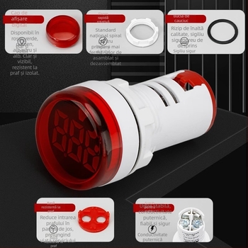 Indicator LED cu afișaj digital pentru curent și tensiune, cu afișaj dublu