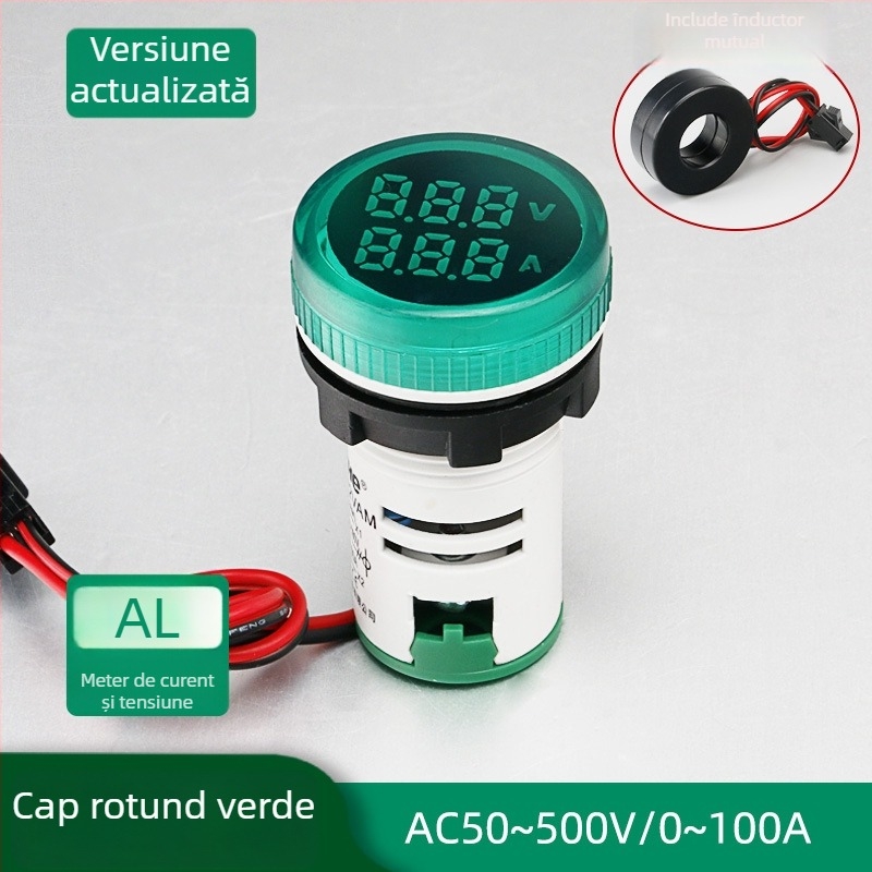 Indicator LED cu afișaj digital pentru curent și tensiune, cu afișaj dublu