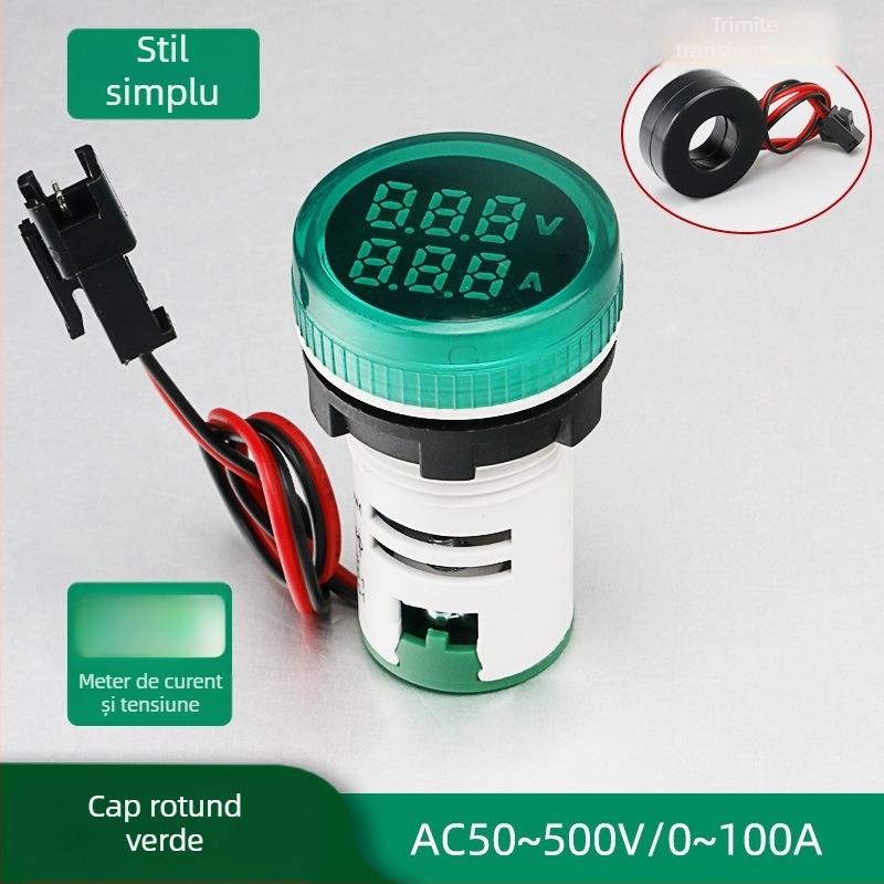 Indicator LED cu afișaj digital pentru curent și tensiune, cu afișaj dublu
