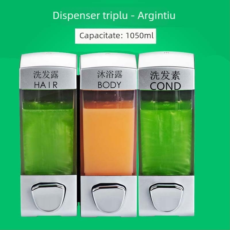 Dispenser dual de lichide cu acționare prin apăsare | Material ABS, design modern minimalist, Brand Yihui