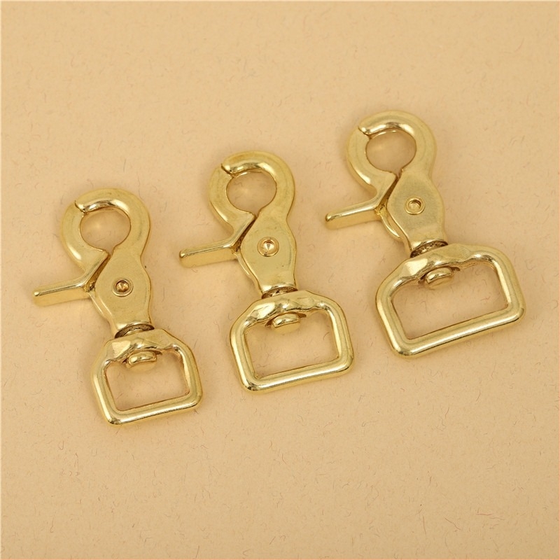 Hardware bagaj din alamă BLX-004: serie BLX, marcă Smooth Xing, dog buckle, cârlig lanț pătrat, lobster clasp, accesorii din piele lucrate manual pentru bagaje