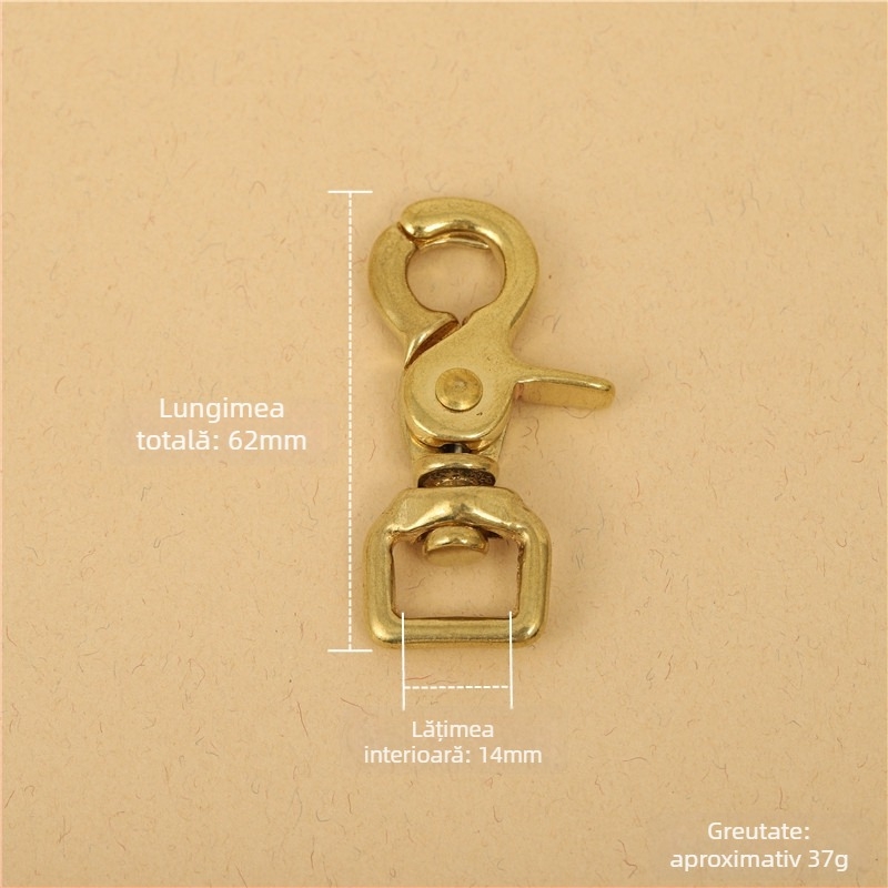 Hardware bagaj din alamă BLX-004: serie BLX, marcă Smooth Xing, dog buckle, cârlig lanț pătrat, lobster clasp, accesorii din piele lucrate manual pentru bagaje