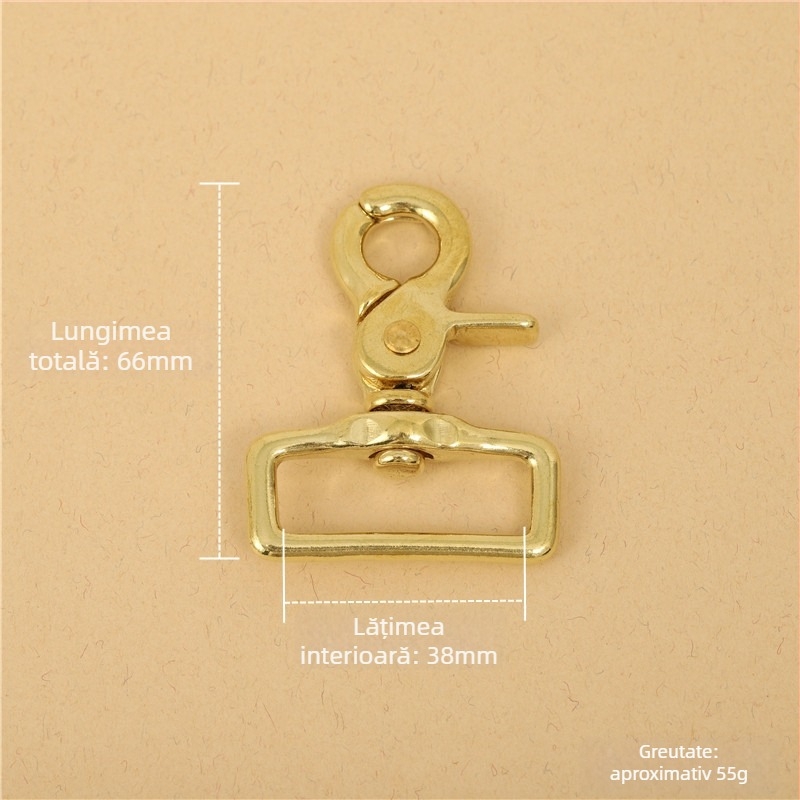 Hardware bagaj din alamă BLX-004: serie BLX, marcă Smooth Xing, dog buckle, cârlig lanț pătrat, lobster clasp, accesorii din piele lucrate manual pentru bagaje