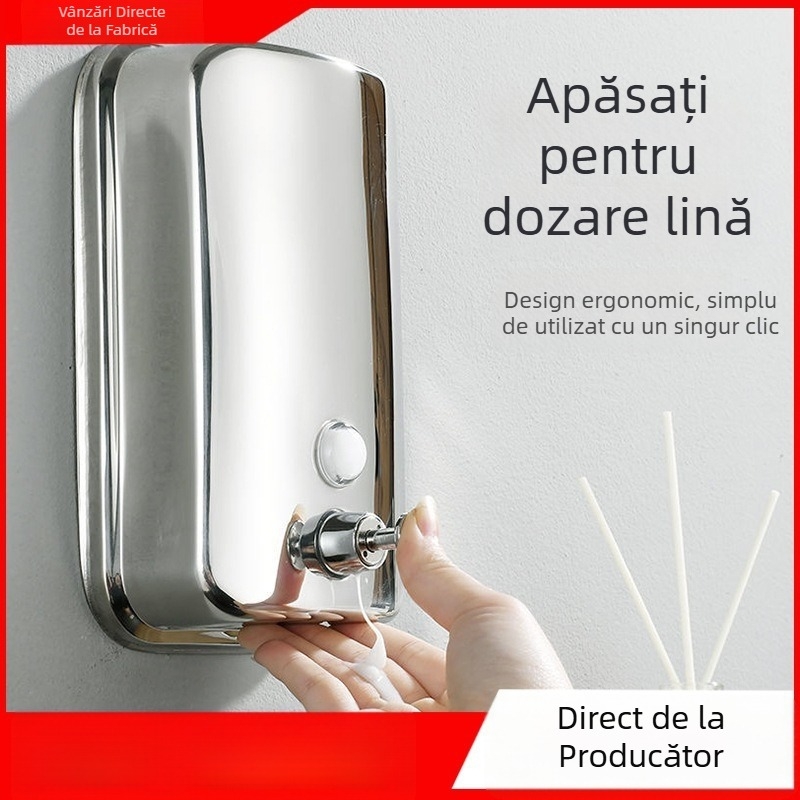 Dozator de săpun din oțel inoxidabil 304, montat pe perete, acționat prin apăsare, 200 g, Youtuo