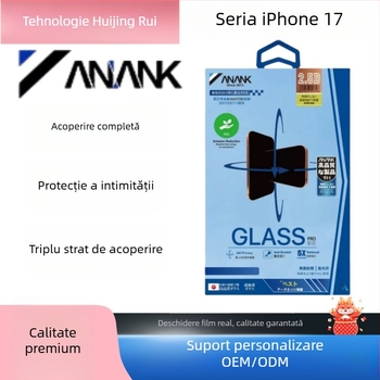 Anank protecție ecran 360° pentru intimitate iPhone 17 Pro – sticlă temperată, folie frontală, protecție anti-spionaj, acoperire completă, finisaj mat