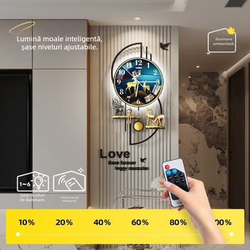 Mestida Ceas de perete – stil Nordic, afișaj cu ace, mișcare sweep, carcasă din acril, cadran din sticlă organică (acrilică), alimentare cu baterie