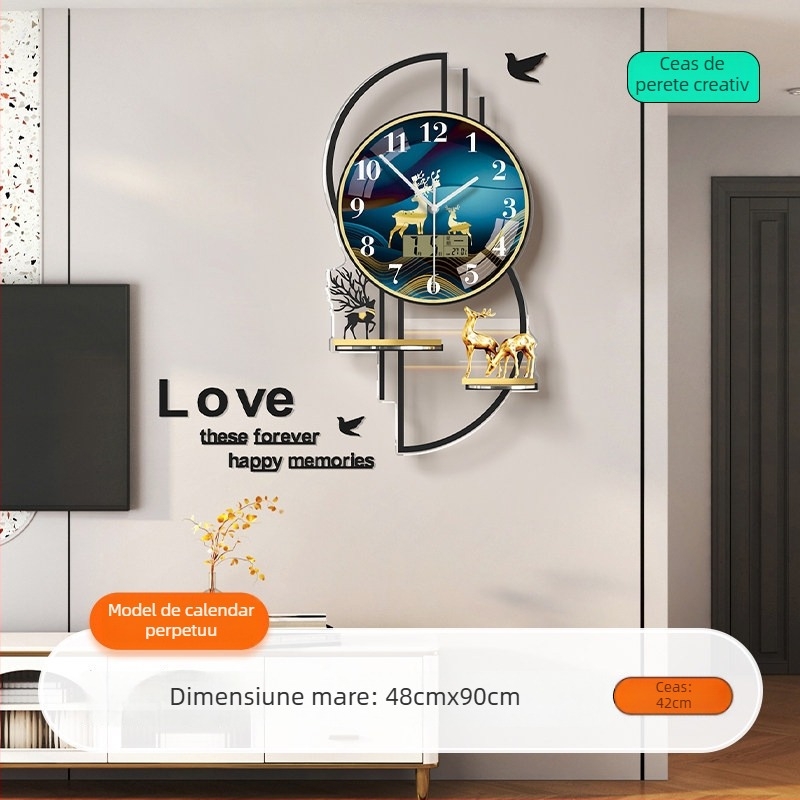 Mestida Ceas de perete – stil Nordic, afișaj cu ace, mișcare sweep, carcasă din acril, cadran din sticlă organică (acrilică), alimentare cu baterie