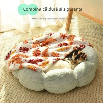 Cuib pentru pisici din material textil – Confort pe toate cele patru anotimpuri, pat gros cu design cartoon. Material: Țesătură; Destinat: Pisici; Categoria: Cuib pentru animale