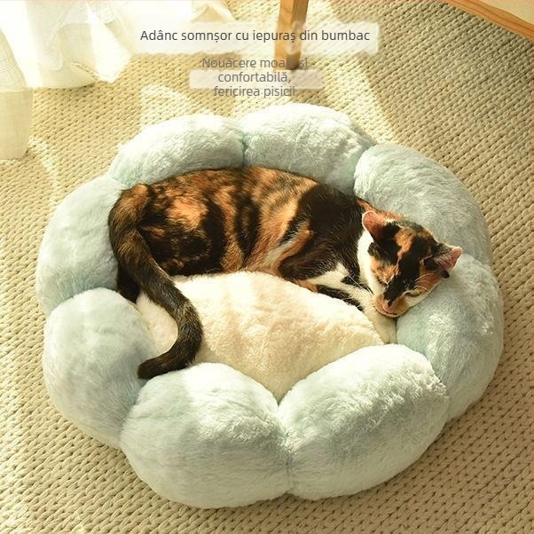 Cuib pentru pisici din material textil – Confort pe toate cele patru anotimpuri, pat gros cu design cartoon. Material: Țesătură; Destinat: Pisici; Categoria: Cuib pentru animale