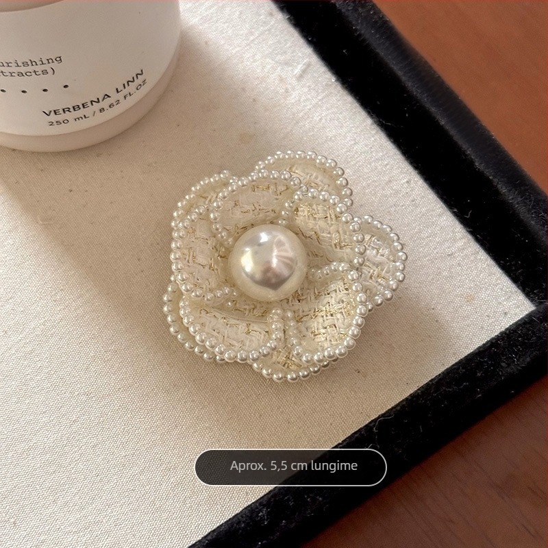 Broșă cu camelia în stil franțuzesc pentru femei – accesoriu elegant, broșă florală pentru pulover