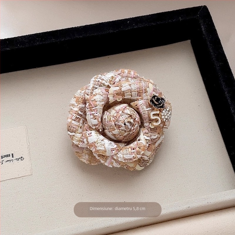 Broșă cu camelia în stil franțuzesc pentru femei – accesoriu elegant, broșă florală pentru pulover