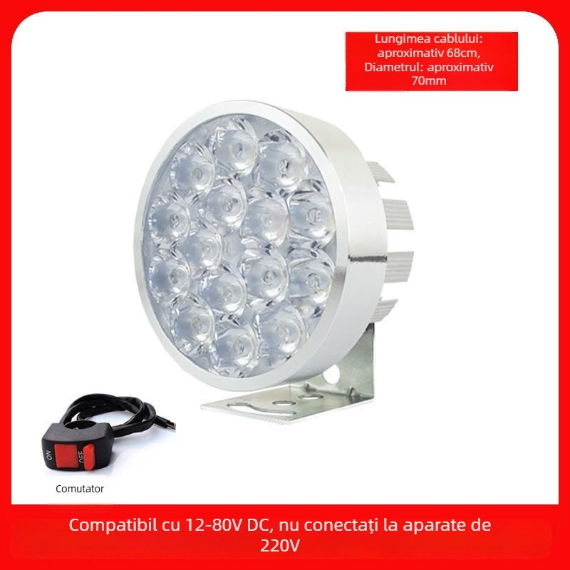 Lampă de far pentru motocicletă, pentru vehicule electrice și tricicluri, spot de înlocuire, 1W, montaj exterior, înlocuire lampă