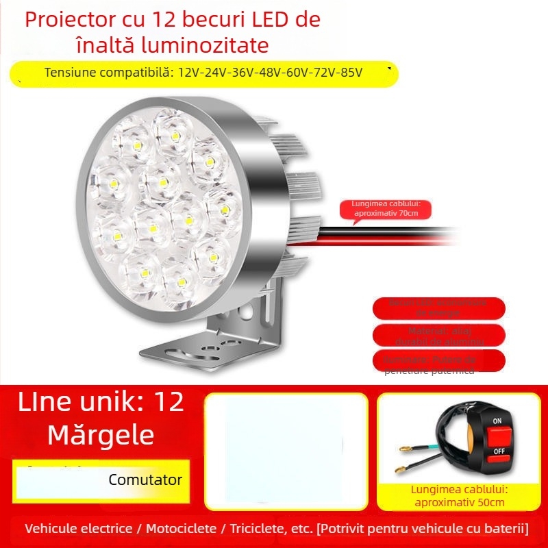 Lampă de far pentru motocicletă, pentru vehicule electrice și tricicluri, spot de înlocuire, 1W, montaj exterior, înlocuire lampă