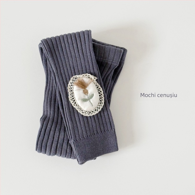 Colanți pentru fete – talie înaltă, lungime 9/10, bumbac pieptănat 77%, pentru vârsta 1–3 ani, primăvară și toamnă