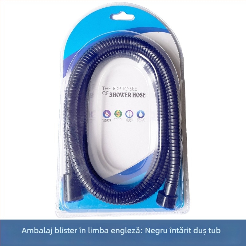 Furtun de duș din oțel inoxidabil – întărit, rezistent la explozie, rezistent la temperaturi înalte, conectare rapidă, montaj manual (Presiune nominală 1.6 MPa; Material: oțel inoxidabil; Conectori: oțel inoxidabil)