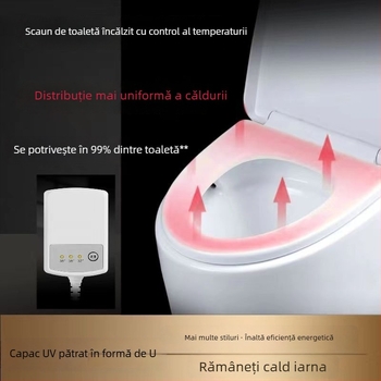 Șezut de toaletă electric încălzit, CE-certificat, reglaj de temperatură, tip UV, încălzire instantanee, PP
