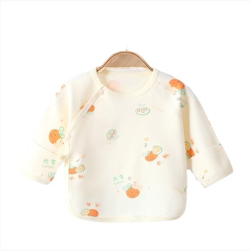 Bluza pentru nou-născuți cu mâneci lungi, 100% bumbac, finisaj periat moale, patru anotimpuri, 0–12 luni