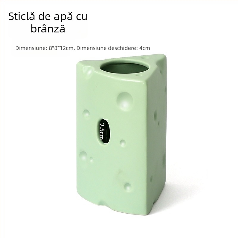Cuib ceramic pentru hamster, în formă de burger cu brânză, pentru răcorire vara (Material: ceramică; Formă: burger cu brânză; Sezon: vară; Stil: desen animat; Utilizare: interior)
