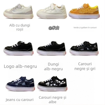 Pantofi pentru copii cu Velcro, partea superioară din țesătură, talpă din cauciuc, căptușeală din plasă, potriviți pentru toate anotimpurile