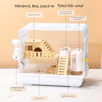 Cușcă pentru hamster – casă mică de lux, din plastic, sigură la mestecat, set de bază