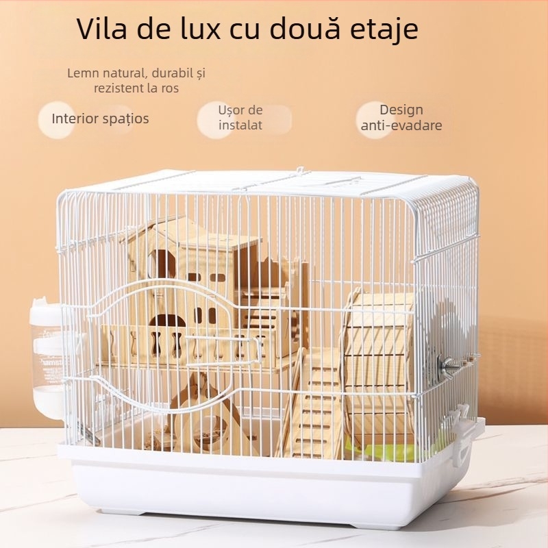 Cușcă pentru hamster – casă mică de lux, din plastic, sigură la mestecat, set de bază