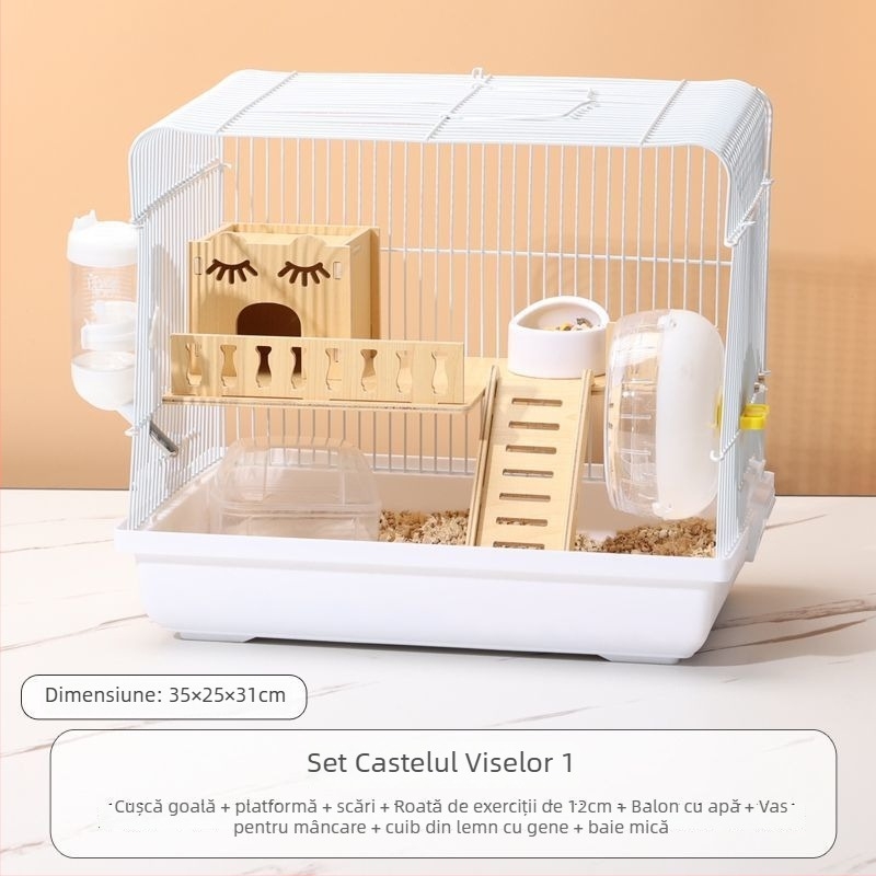 Cușcă pentru hamster – casă mică de lux, din plastic, sigură la mestecat, set de bază