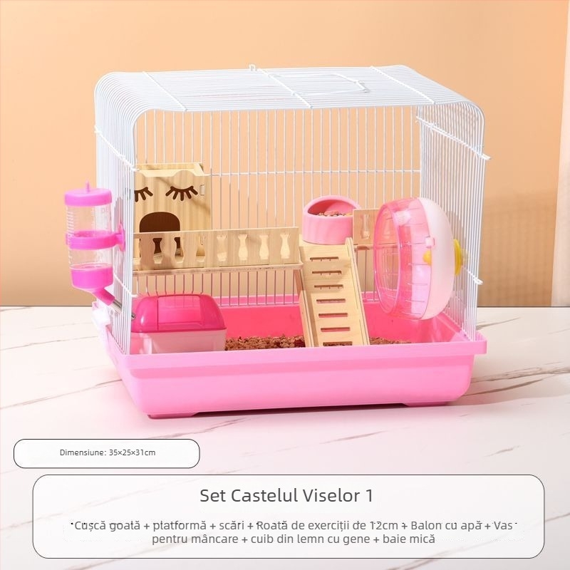 Cușcă pentru hamster – casă mică de lux, din plastic, sigură la mestecat, set de bază