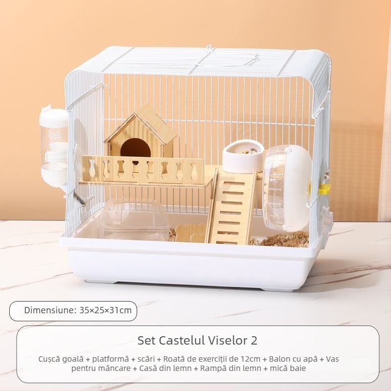 Cușcă pentru hamster – casă mică de lux, din plastic, sigură la mestecat, set de bază