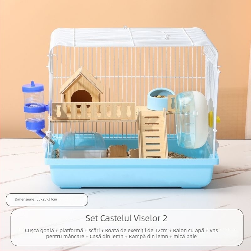 Cușcă pentru hamster – casă mică de lux, din plastic, sigură la mestecat, set de bază