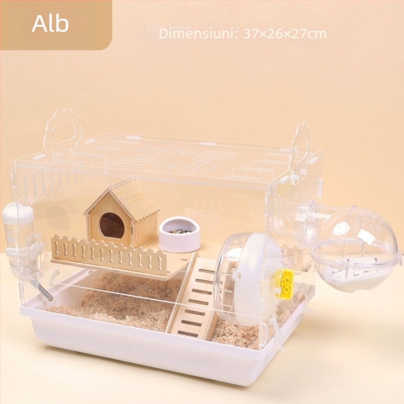 Cușcă pentru hamster – casă mică de lux, din plastic, sigură la mestecat, set de bază