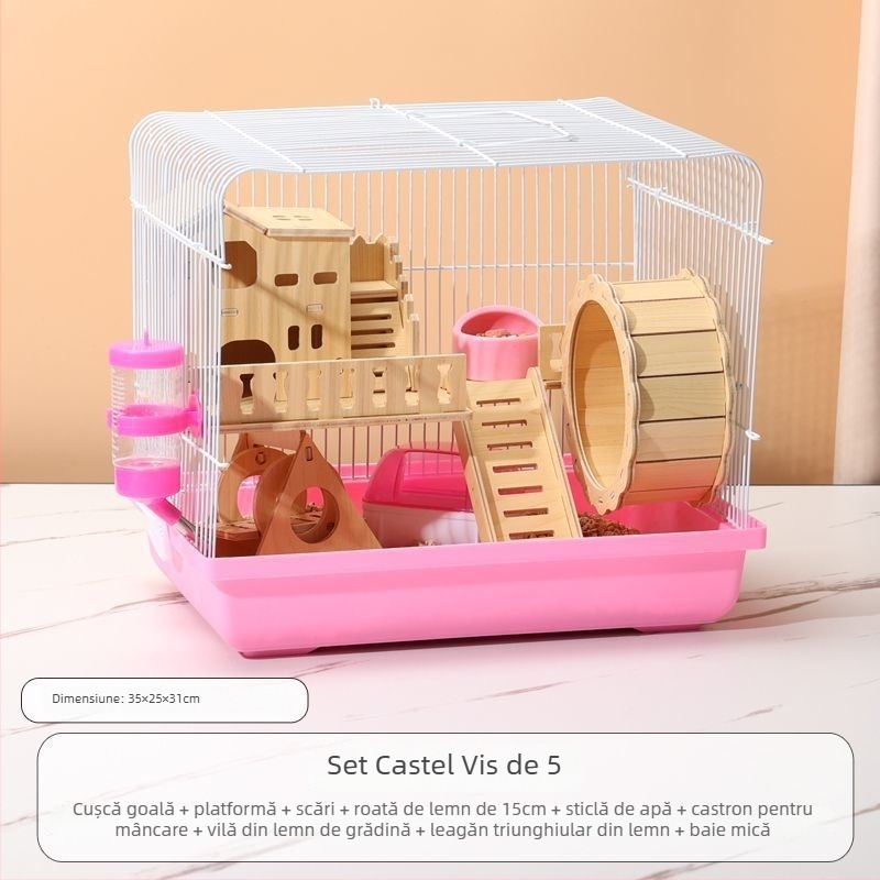Cușcă pentru hamster – casă mică de lux, din plastic, sigură la mestecat, set de bază