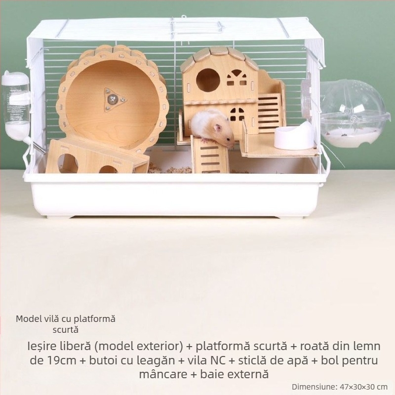 Cușcă pentru hamster – casă mică de lux, din plastic, sigură la mestecat, set de bază